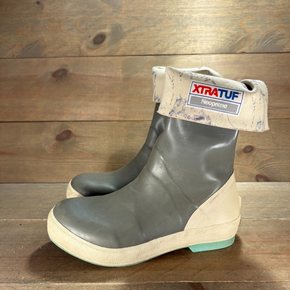 Xtratuf Ankle Deck Boot Womens size 8 shoes Gray Neoprene Waterproof rain boots